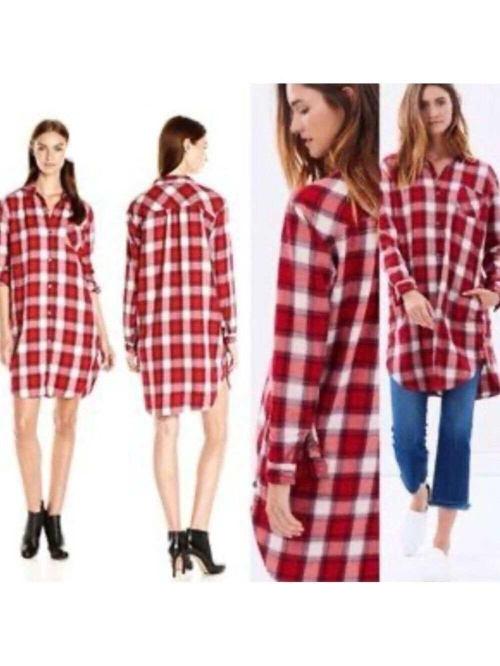 Scotch and Soda Red Flannel
Shirt Dress - Size Small
